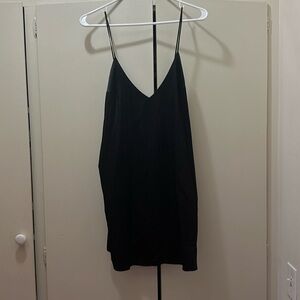 Sexy Black Satin Slip Dress